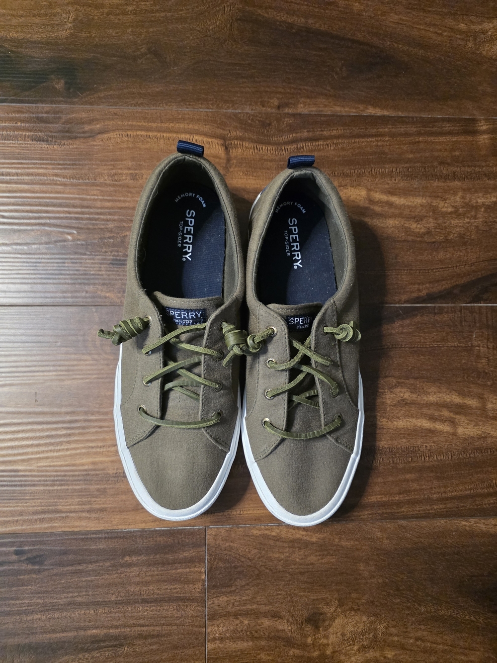 Sperry Women's Olive Green Boat Shoes Size 10 Sneakers STS85742
